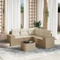 vidaXL Juego de sofás jardín con cojines 6 pzas ratán sintético beige vidaXL Juego de sofás jardín con cojines 6 pzas ratán sintético beige