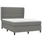 vidaXL Cama box spring con colchón tela gris oscuro 140x200 cm vidaXL Cama box spring con colchón tela gris oscuro 140x200 cm