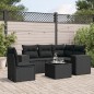 vidaXL Set de sofás de jardín 6 piezas y cojines ratán sintético negro vidaXL Set de sofás de jardín 6 piezas y cojines ratán sintético negro