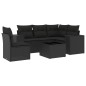vidaXL Set de sofás de jardín 6 piezas y cojines ratán sintético negro vidaXL Set de sofás de jardín 6 piezas y cojines ratán sintético negro