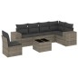 vidaXL Set de sofás de jardín 7 piezas con cojines ratán PE gris vidaXL Set de sofás de jardín 7 piezas con cojines ratán PE gris