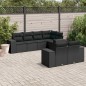 vidaXL Set de comedor de jardín 7 pzas y cojines ratán sintético negro vidaXL Set de comedor de jardín 7 pzas y cojines ratán sintético negro