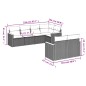 vidaXL Set de comedor de jardín 7 pzas y cojines ratán sintético negro