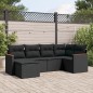 vidaXL Set de sofás de jardín 6 piezas y cojines ratán sintético negro vidaXL Set de sofás de jardín 6 piezas y cojines ratán sintético negro