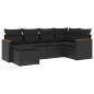 vidaXL Set de sofás de jardín 6 piezas y cojines ratán sintético negro vidaXL Set de sofás de jardín 6 piezas y cojines ratán sintético negro