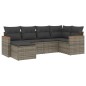 vidaXL Set de muebles de jardín 6 pzas y cojines ratán sintético gris vidaXL Set de muebles de jardín 6 pzas y cojines ratán sintético gris