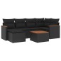vidaXL Set de comedor de jardín 7 pzas y cojines ratán sintético negro vidaXL Set de comedor de jardín 7 pzas y cojines ratán sintético negro