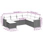 vidaXL Set de comedor de jardín 7 pzas y cojines ratán sintético negro