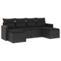 vidaXL Set de sofás de jardín 6 piezas y cojines ratán sintético negro vidaXL Set de sofás de jardín 6 piezas y cojines ratán sintético negro