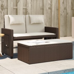 vidaXL Sillón reclinable de jardín con cojines ratán sintético marrón