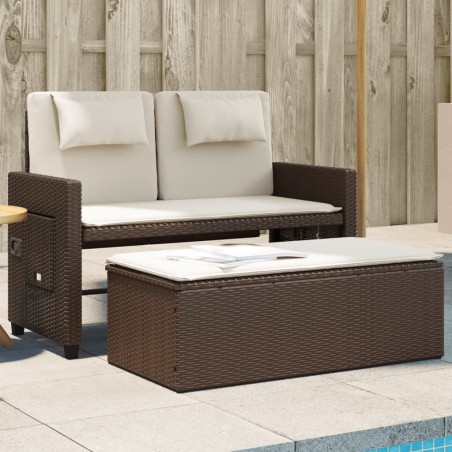 vidaXL Sillón reclinable de jardín con cojines ratán sintético marrón