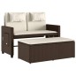 vidaXL Sillón reclinable de jardín con cojines ratán sintético marrón vidaXL Sillón reclinable de jardín con cojines ratán sintético marrón
