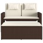 vidaXL Sillón reclinable de jardín con cojines ratán sintético marrón vidaXL Sillón reclinable de jardín con cojines ratán sintético marrón