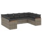 vidaXL Set de muebles de jardín 9 pzas y cojines ratán sintético gris vidaXL Set de muebles de jardín 9 pzas y cojines ratán sintético gris