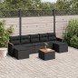 vidaXL Set de sofás de jardín 8 piezas y cojines ratán sintético negro vidaXL Set de sofás de jardín 8 piezas y cojines ratán sintético negro