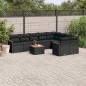 vidaXL Set de sofás de jardín 10 pzas cojines ratán sintético negro vidaXL Set de sofás de jardín 10 pzas cojines ratán sintético negro