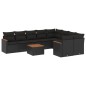 vidaXL Set de sofás de jardín 10 pzas cojines ratán sintético negro vidaXL Set de sofás de jardín 10 pzas cojines ratán sintético negro