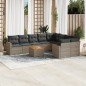 vidaXL Set de sofás de jardín 10 pzas con cojines ratán sintético gris vidaXL Set de sofás de jardín 10 pzas con cojines ratán sintético gris