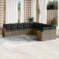 vidaXL Set de sofás de jardín 10 pzas con cojines ratán sintético gris vidaXL Set de sofás de jardín 10 pzas con cojines ratán sintético gris