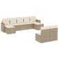 vidaXL Set de sofás de jardín 9 pzas con cojines ratán sintético beige vidaXL Set de sofás de jardín 9 pzas con cojines ratán sintético beige