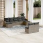 vidaXL Set de muebles de jardín 9 pzas y cojines ratán sintético gris vidaXL Set de muebles de jardín 9 pzas y cojines ratán sintético gris