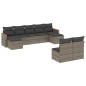 vidaXL Set de muebles de jardín 9 pzas y cojines ratán sintético gris vidaXL Set de muebles de jardín 9 pzas y cojines ratán sintético gris