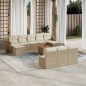 vidaXL Set de sofás de jardín 11pzas con cojines ratán sintético beige vidaXL Set de sofás de jardín 11pzas con cojines ratán sintético beige