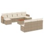 vidaXL Set de sofás de jardín 11pzas con cojines ratán sintético beige vidaXL Set de sofás de jardín 11pzas con cojines ratán sintético beige