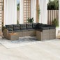 vidaXL Set de sofás de jardín 10 pzas con cojines ratán sintético gris vidaXL Set de sofás de jardín 10 pzas con cojines ratán sintético gris