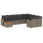 vidaXL Set de sofás de jardín 10 pzas con cojines ratán sintético gris vidaXL Set de sofás de jardín 10 pzas con cojines ratán sintético gris