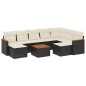 vidaXL Set de sofás de jardín 10 pzas cojines ratán sintético negro vidaXL Set de sofás de jardín 10 pzas cojines ratán sintético negro