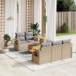 vidaXL Juego de sofás jardín con cojines 6 pzas ratán sintético beige vidaXL Juego de sofás jardín con cojines 6 pzas ratán sintético beige