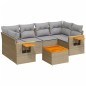 vidaXL Set sofás de jardín 7 piezas y cojines ratán sintético beige vidaXL Set sofás de jardín 7 piezas y cojines ratán sintético beige