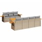 vidaXL Juego de sofás de jardín con cojines beige 8 pzas ratán PE vidaXL Juego de sofás de jardín con cojines beige 8 pzas ratán PE