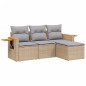 vidaXL Juego de sofás jardín con cojines 4 pzas ratán sintético beige vidaXL Juego de sofás jardín con cojines 4 pzas ratán sintético beige