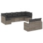 vidaXL Set de muebles de jardín 9 pzas y cojines ratán sintético gris vidaXL Set de muebles de jardín 9 pzas y cojines ratán sintético gris