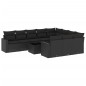 vidaXL Set de sofás de jardín 11 pzas y cojines ratán sintético negro vidaXL Set de sofás de jardín 11 pzas y cojines ratán sintético negro