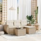 vidaXL Juego de sofás jardín con cojines 5 pzas ratán sintético beige vidaXL Juego de sofás jardín con cojines 5 pzas ratán sintético beige