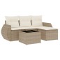 vidaXL Juego de sofás jardín con cojines 5 pzas ratán sintético beige vidaXL Juego de sofás jardín con cojines 5 pzas ratán sintético beige