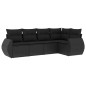 vidaXL Set de muebles de jardín 5 pzas y cojines ratán sintético negro vidaXL Set de muebles de jardín 5 pzas y cojines ratán sintético negro