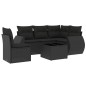 vidaXL Set de sofás de jardín 6 piezas y cojines ratán sintético negro vidaXL Set de sofás de jardín 6 piezas y cojines ratán sintético negro