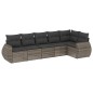 vidaXL Set de muebles de jardín 6 pzas y cojines ratán sintético gris vidaXL Set de muebles de jardín 6 pzas y cojines ratán sintético gris