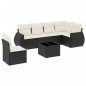vidaXL Set de comedor de jardín 7 pzas y cojines ratán sintético negro vidaXL Set de comedor de jardín 7 pzas y cojines ratán sintético negro
