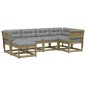 vidaXL Juego de sofás jardín 6 pzas con cojines madera pino impregnada vidaXL Juego de sofás jardín 6 pzas con cojines madera pino impregnada