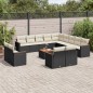 vidaXL Set sofás de jardín 14 pzas con cojines ratán sintético negro vidaXL Set sofás de jardín 14 pzas con cojines ratán sintético negro