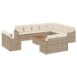 vidaXL Set sofás de jardín con cojines 13 pzas ratán sintético beige vidaXL Set sofás de jardín con cojines 13 pzas ratán sintético beige
