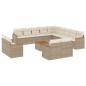 vidaXL Set sofás de jardín 14 pzas con cojines ratán sintético beige vidaXL Set sofás de jardín 14 pzas con cojines ratán sintético beige