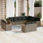 vidaXL Set de sofás de jardín 12 pzas con cojines ratán sintético gris vidaXL Set de sofás de jardín 12 pzas con cojines ratán sintético gris