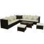 vidaXL Set sofás de jardín 8 piezas y cojines ratán sintético marrón vidaXL Set sofás de jardín 8 piezas y cojines ratán sintético marrón