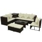 vidaXL Set sofás de jardín 8 piezas y cojines ratán sintético marrón vidaXL Set sofás de jardín 8 piezas y cojines ratán sintético marrón